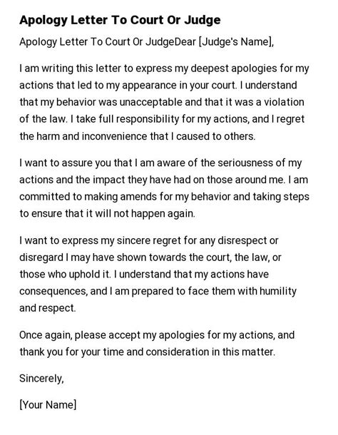 Apology Letter To A Judge For Missing Court // Get FREE Letter