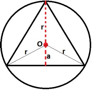 O apótema de um triangulo equilatero inscrito numa circunferencia mede