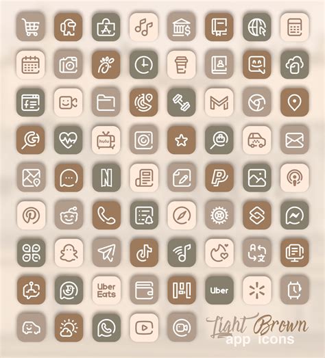 130 Brown aesthetic home screen app icons ⋆ Aesthetic Design shop