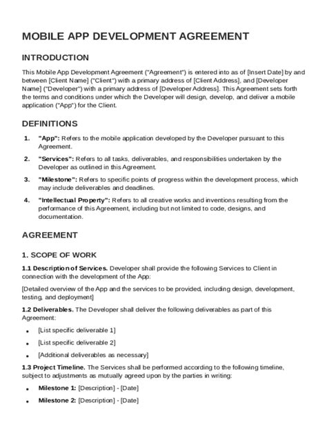 app development agreement