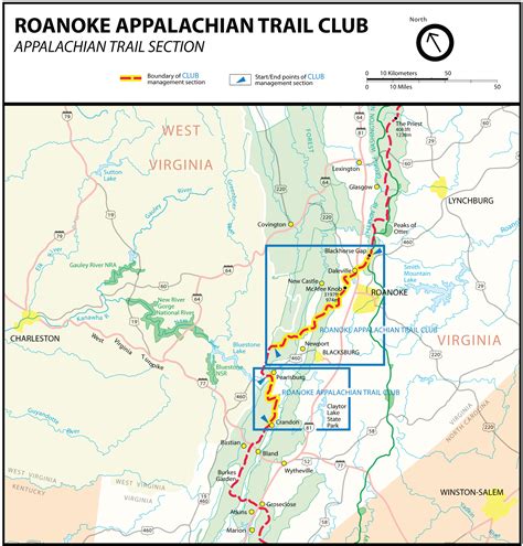 Appalachian Trail Map Roanoke Va