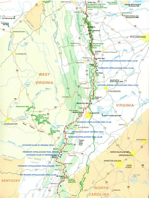 Appalachian Trail Map Virginia Section