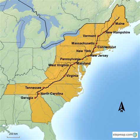 Appalachian Trail Usa Map