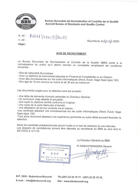 appel d'offre burundi 2023