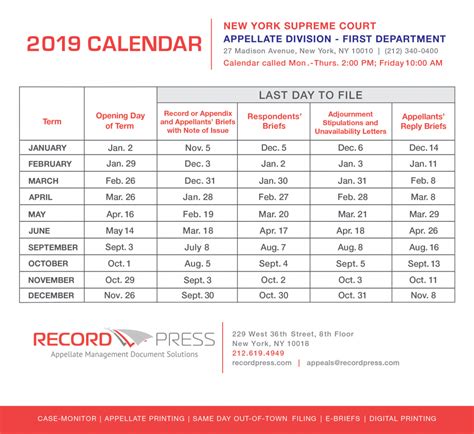 Appellate Division Second Department Calendar