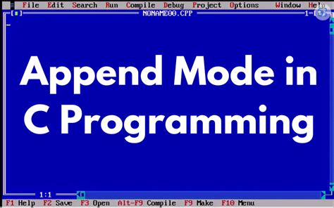 Append Mode In File Handling In C