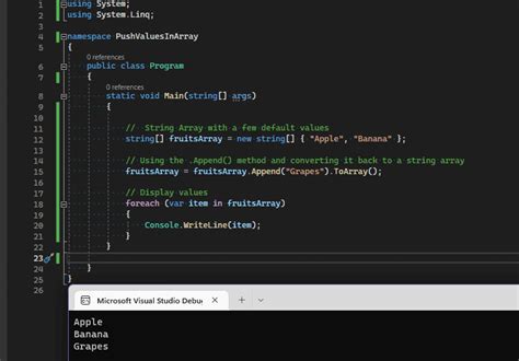 append to an array c#