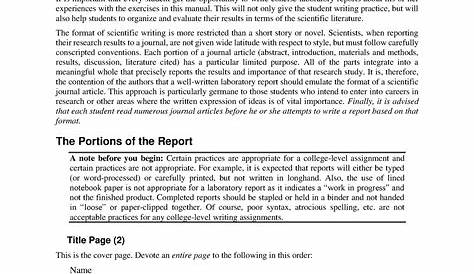 Appendix Example In A Report B. General Format For...