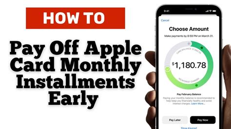 apple card monthly installments pay early