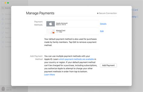 apple change payment method for subscription