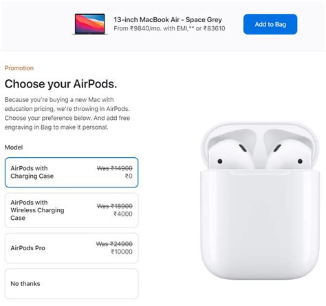 apple education discount free airpods 2021