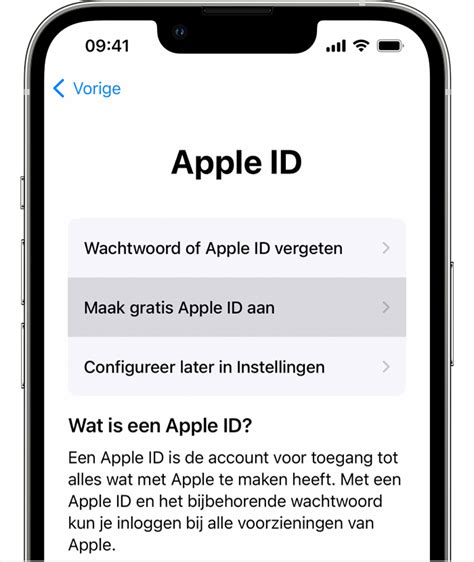 apple id aanmaken iphone