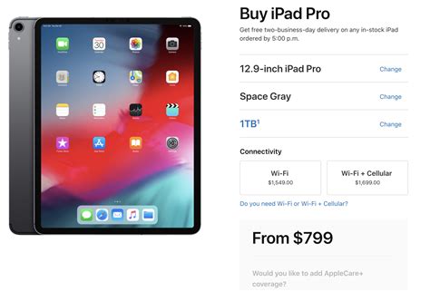 apple ipad pro cost
