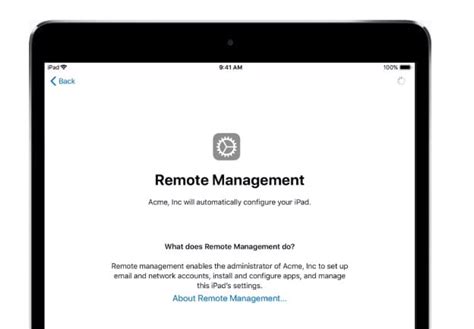 apple ipad remote management