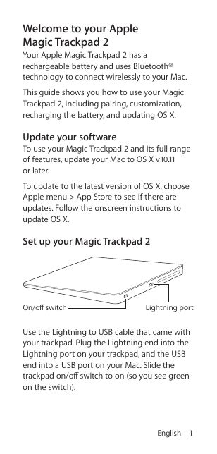 apple magic trackpad manual
