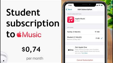 apple music student subscription cost