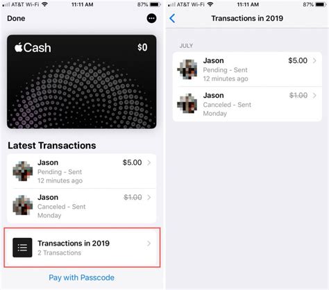 apple pay not showing transactions