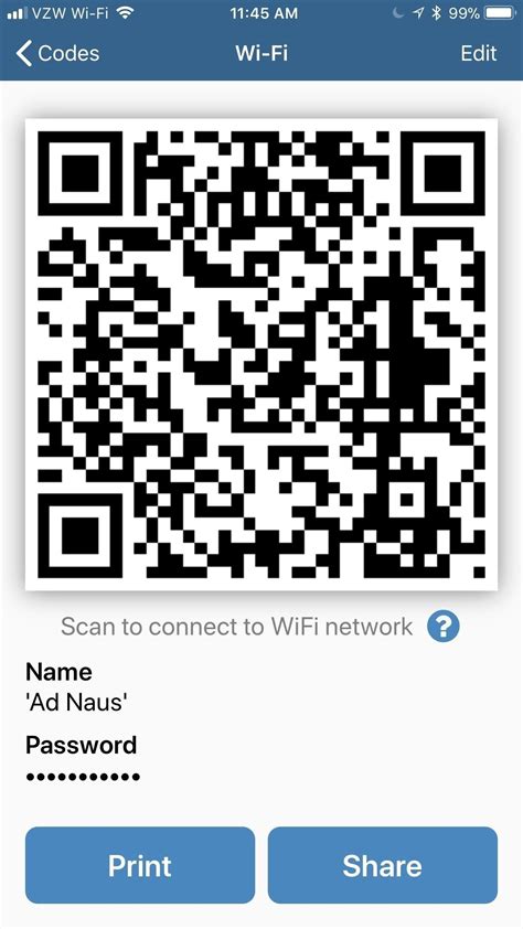apple share wifi password qr code