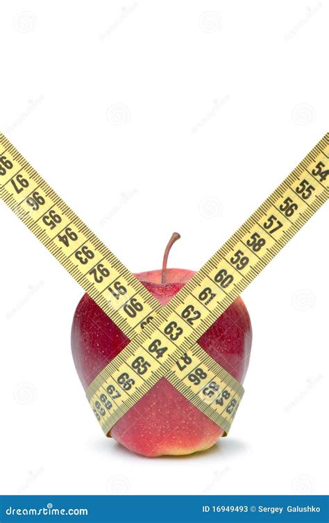 Apple with measuring tape
