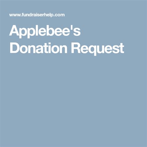 applebee's donations to nonprofit