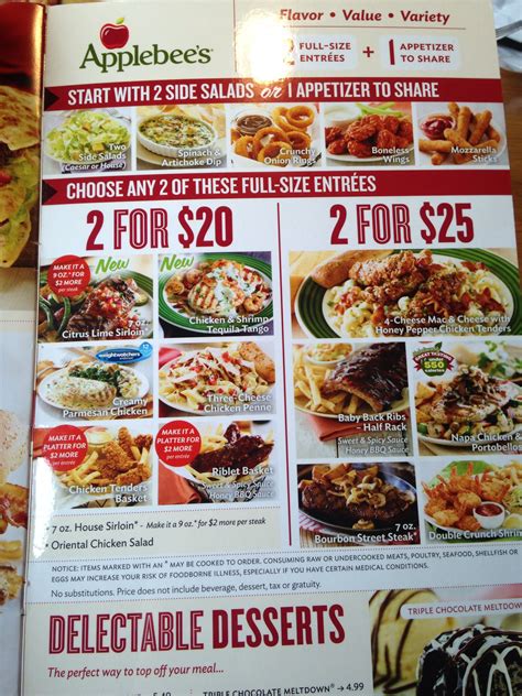 applebee's menu
