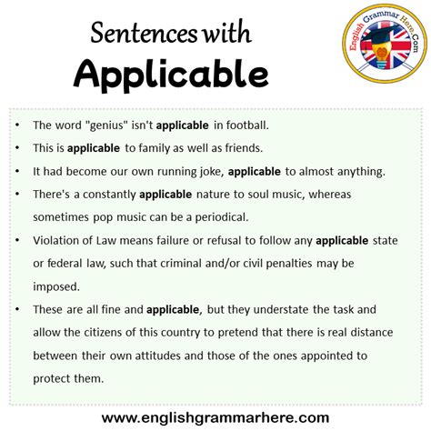applicable in a sentence ks2