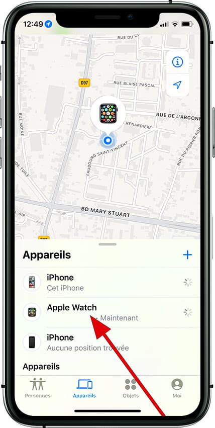 Application Localiser sur Apple Watch