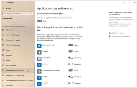 Application Active En Arriere Plan