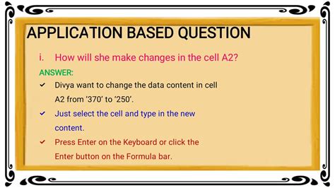 application based questions examples in science