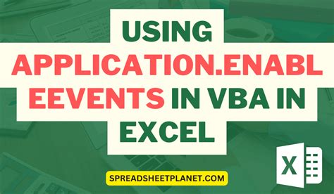 Application Enable Events Vba