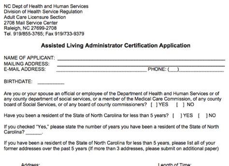 application for assisted living license