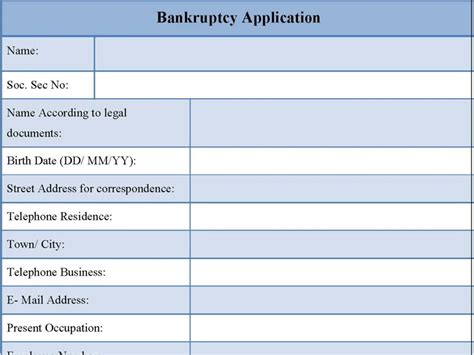 application for bankruptcy