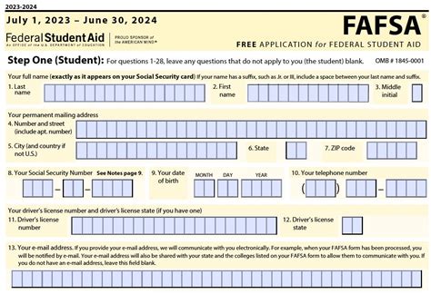 application for fafsa financial aid