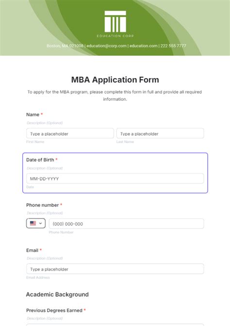 application for mba