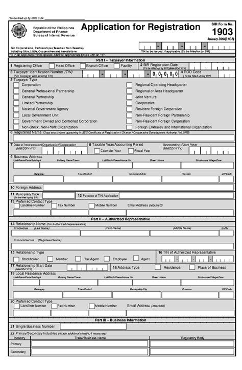 Application Form Bir