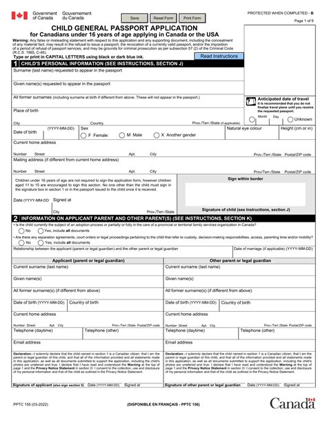 Application Form Canada