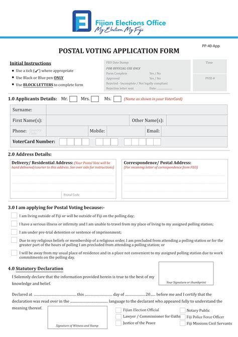 application form for election