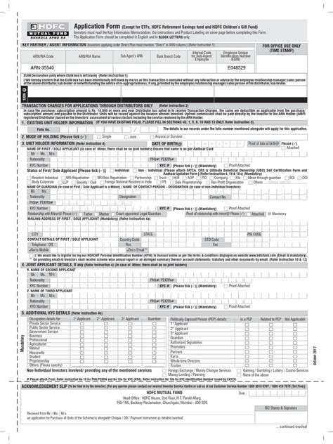 Application Form Hdfc Mutual Fund