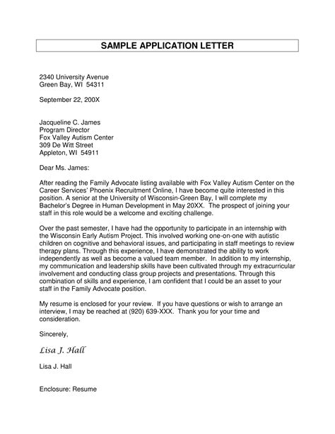 application letter with examples