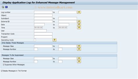 Application Log Display Tcode Sap