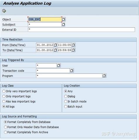 Application Log In Sap