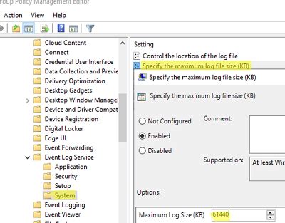 Application Log Maximum File Size In Kb