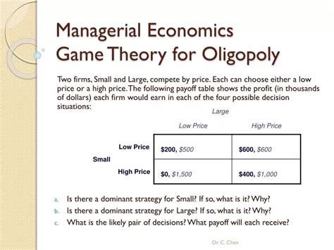 application of game theory in economics