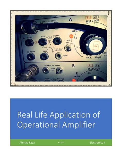 Application Of Operational Amplifier Pdf