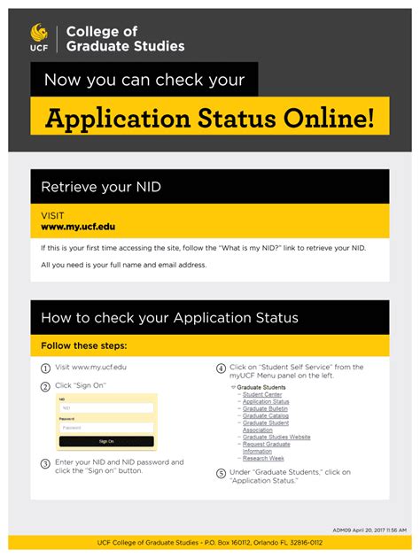 application status ucf