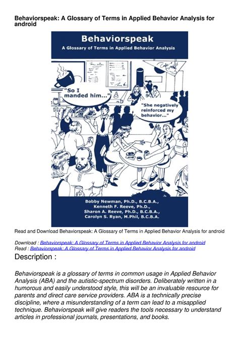 applied behavior analysis glossary