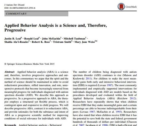 applied behavior analysis is a science and therefore progressive