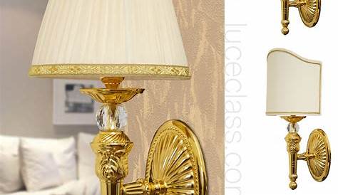 Applique lampada da muro luci da parete in ottone dorato classiche