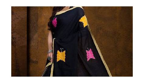 chennur silk kalamkari Applique work saree online