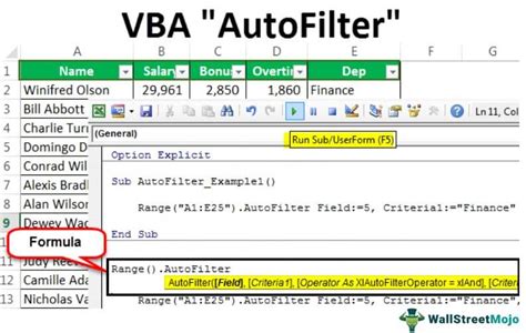 Apply Autofilter Vba